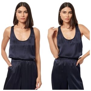 New Cami NYC Jane Cami 100% Silk Navy Top Small NWT